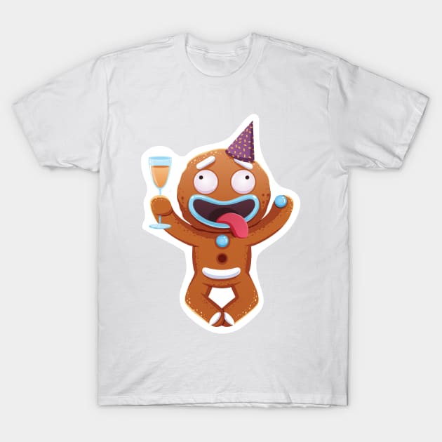 Christmas Sticker, Ginger Man Sticker T-Shirt by Music Lover